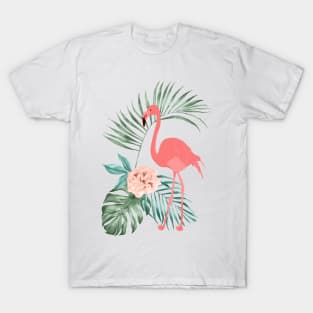 Flamingo Monstera and Rose T-Shirt